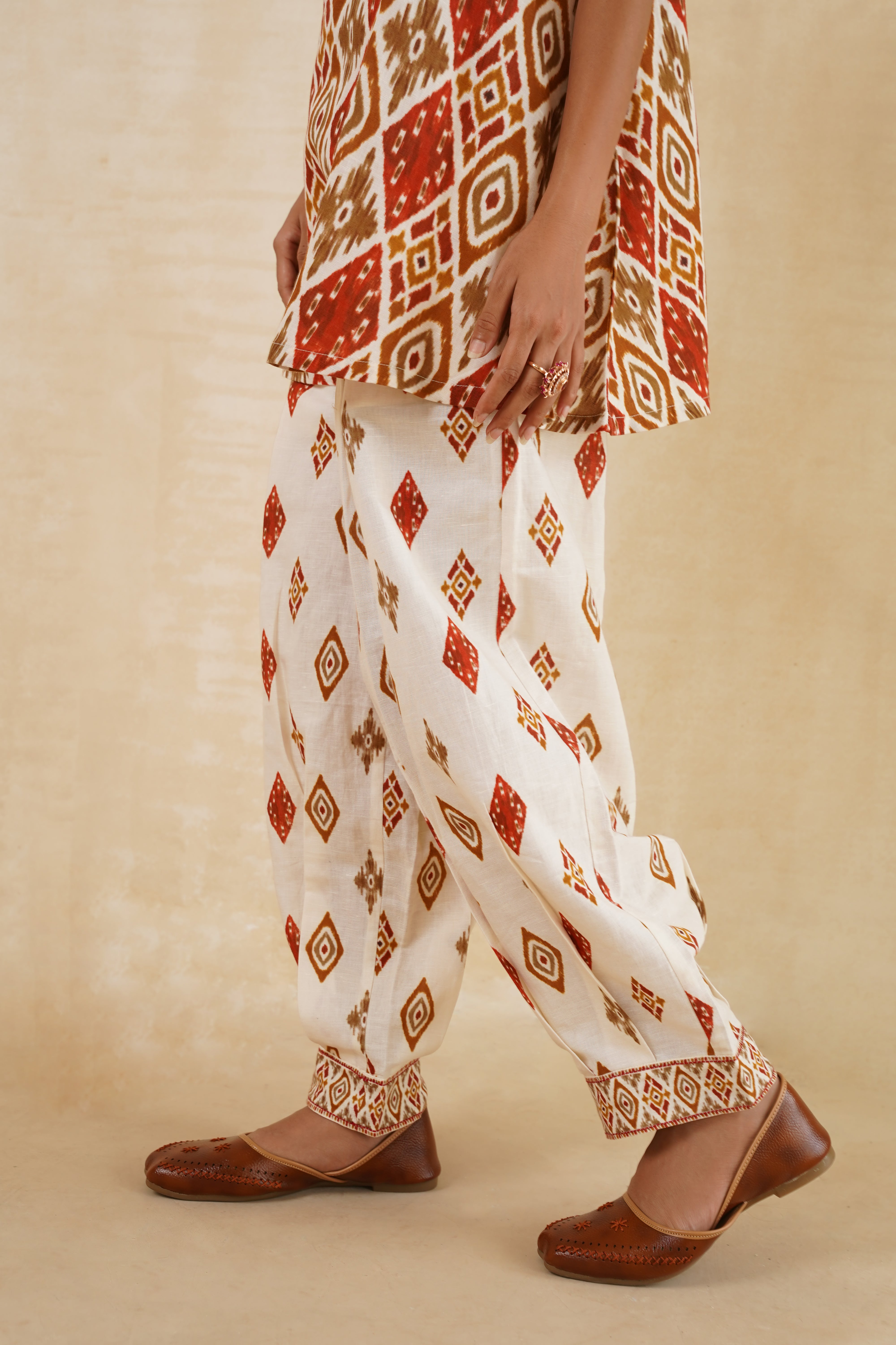 Rust Ikat Tunic and Pants Set