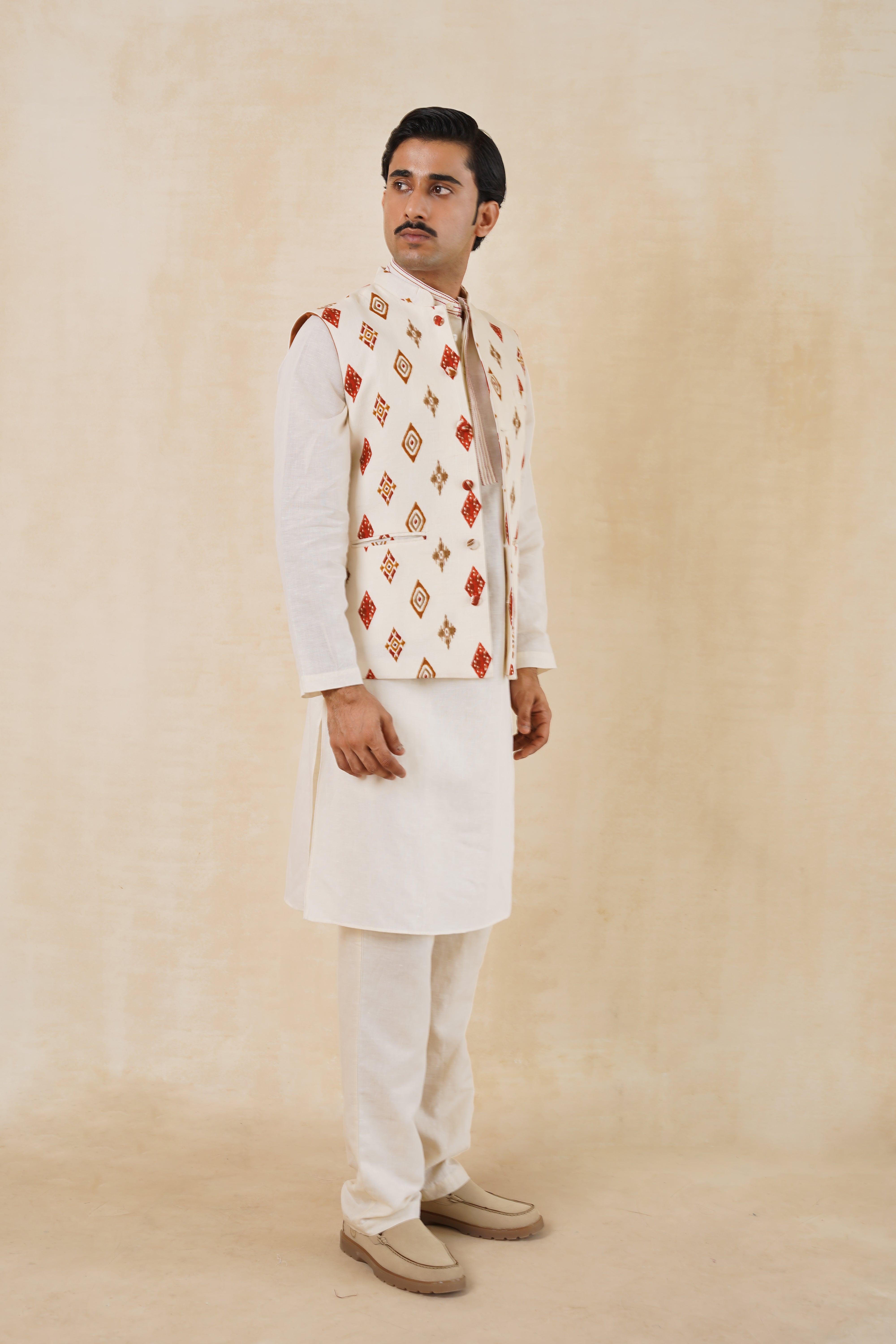 Earthy Textured Nehru Jacket