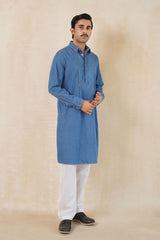 LONG DENIM KURTA SET LIGHT INDIGO