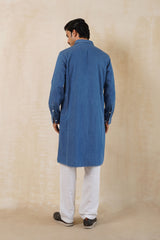 LONG DENIM KURTA SET LIGHT INDIGO