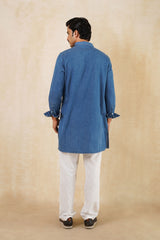 LONG DENIM KURTA SET LIGHT INDIGO