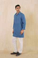 LONG DENIM KURTA SET LIGHT INDIGO